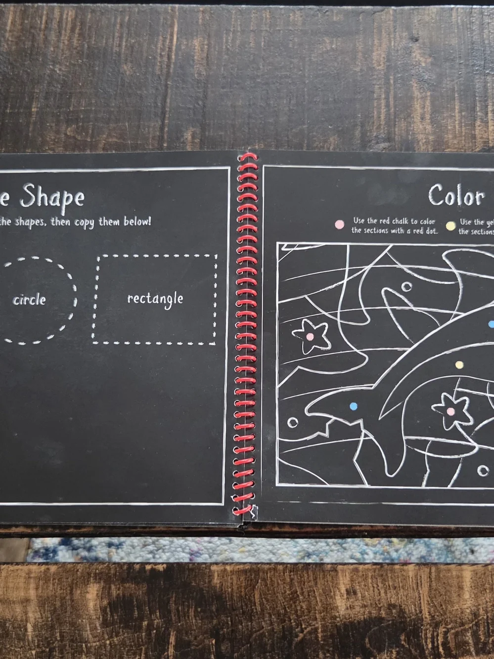 Melissa & Doug Chalk Activity Book - Black with  Chalk Art & 12 Sticks Of Chalk